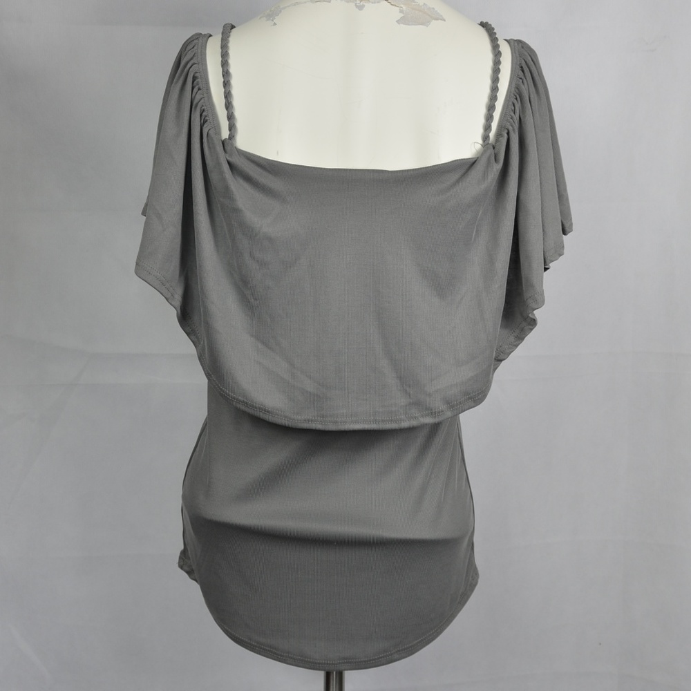 Gray Off-Shoulder with Strap - Picture 2 of 4